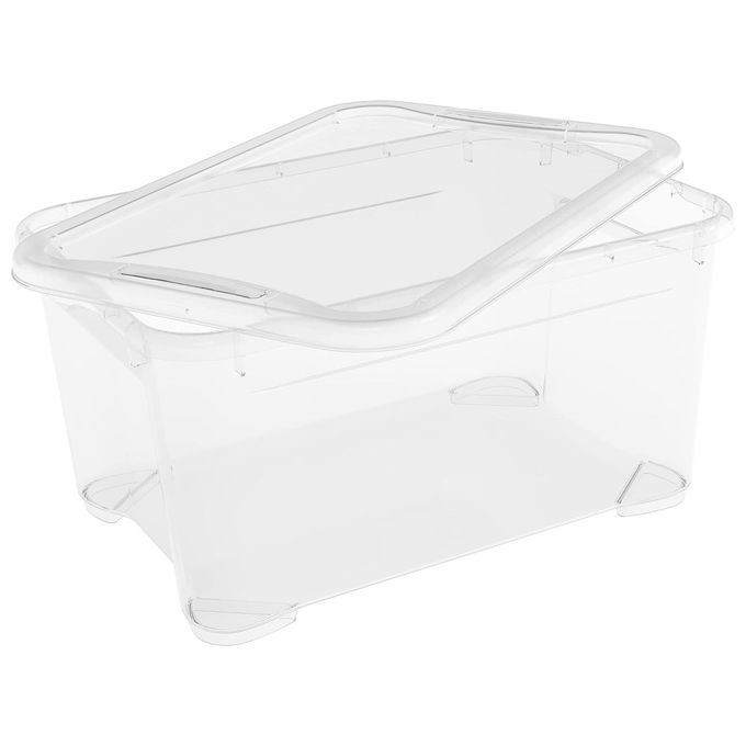 Keter Set di 5 Contenitori in Plastica T Box XS Trasparenti per Vestiti Scarpe e Portaoggetti 14 L 38x26x19H cm