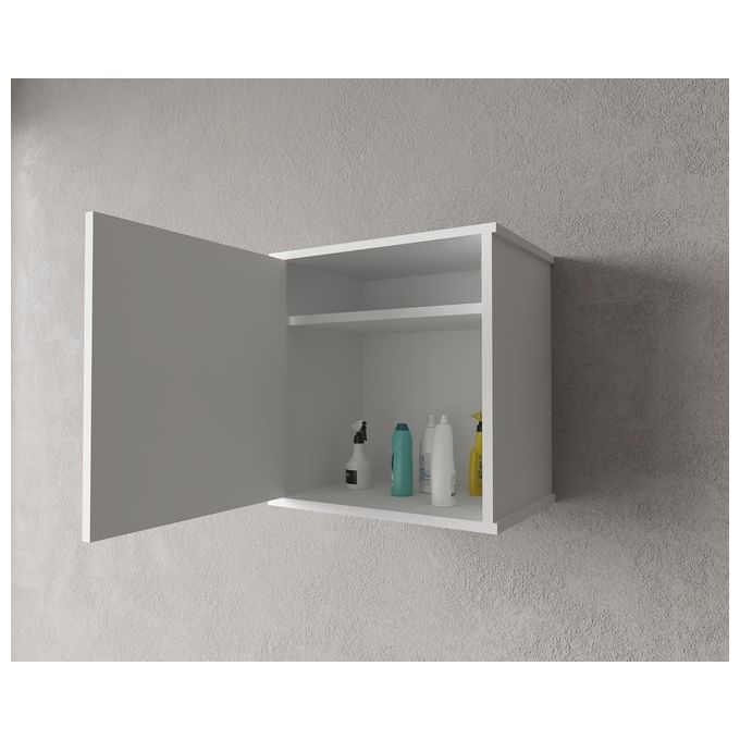 Pensile in PVC da 45x34 cm con ripiano interno, comprensivo di kit per il fissaggio a muro.