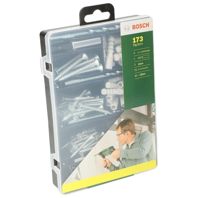 Bosch  Set Completo per Fissaggio 173 Pezzi 4 Punte
