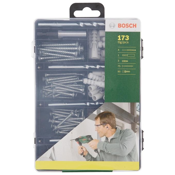 Bosch  Set Completo per Fissaggio 173 Pezzi 4 Punte