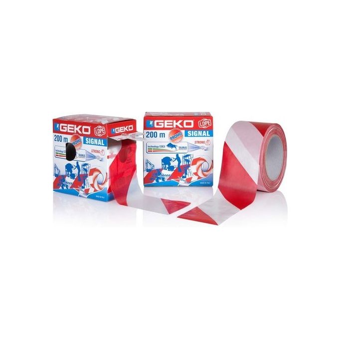 Geko Nastro Segnaletico Signal Promo non Adesivo Bianco e Rosso