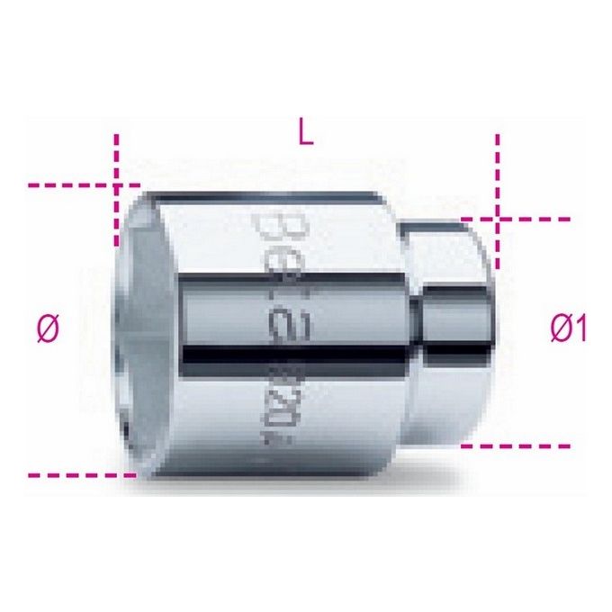 BETA Chiave Bussola Bocca Esagonale Acciaio Cromato - Uni-ISO 3316 din 3123 - 920a mm 26