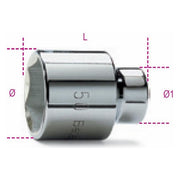 BETA Chiave Bussola Bocca Esagonale Acciaio Cromato - Uni-ISO 2725 din 3124 - 928-a mm 41