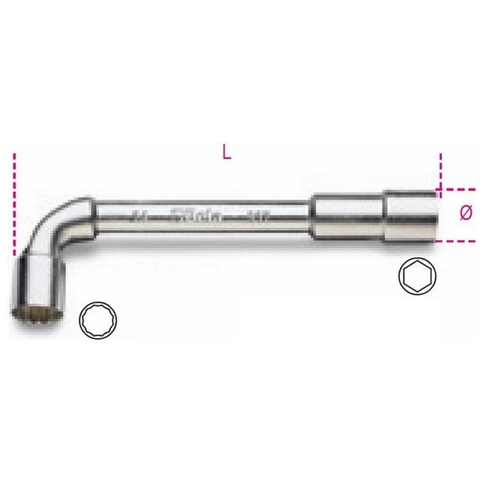 BETA Chiave a pipa Doppie Esagonali-poligonali Acciaio Cromato - 937 mm 12x12