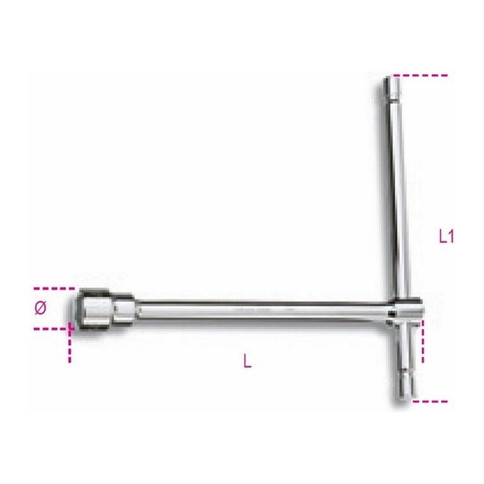 BETA Chiave a t Fissa Bocca Esagonale Acciaio Cromato - uni 6742 din 3112 - 950 mm 11