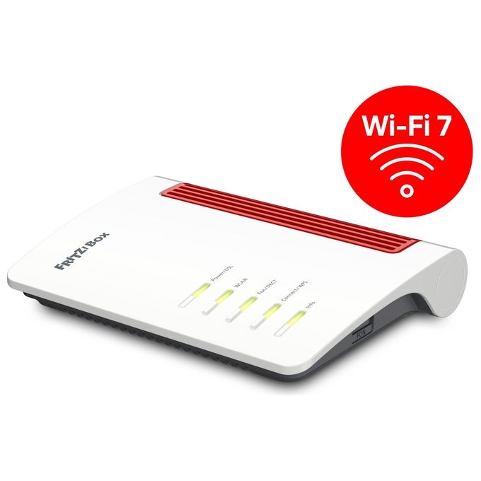 Fritz! 20003149 FRITZ!Box 7630 Router DSL Wi-Fi 7 fino a 3568 Mbit-s Mesh WPA3 WPA2 Porte 2.5 Gigabit DECT integrato
