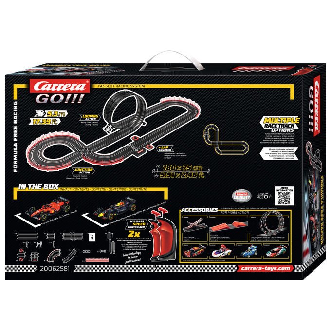 Carrera 20062581 GO Formula Free Racing Wireless Pista da Corsa 2 Auto Scala 1:43 Lunghezza 5,3 m Colore Multicolore