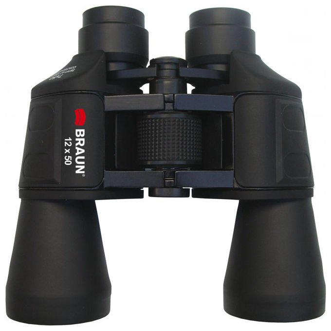 Braun 20125 Binocolo 12x50 mm Diametro Obiettivo 5 cm Campo Visivo 87 m a 1000 m Pupilla di Uscita 3.6 mm Fattore Crepuscolare 24.5 Compensazione Diottria ±4 Distanza Interpupillare Regolabile 5.6-7.4 cm colore Nero
