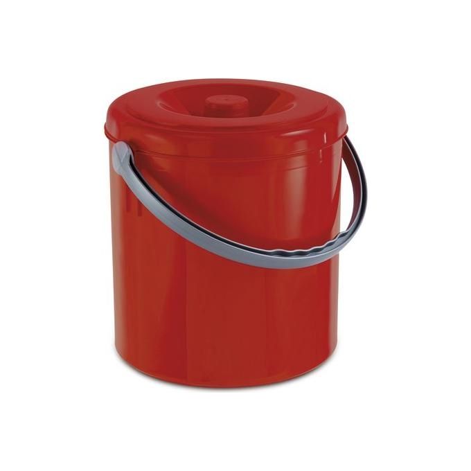Stefanplast Pattumiera Eureka Rossa 25 Litri con Coperchio