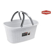 Stefanplast Cesta Rettangolare 38x58x29,5cm Bianca con Manici Elegance