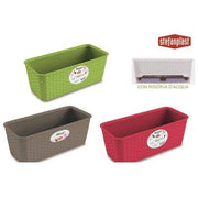 Stefanplast Cassetta Fiori Rattan Ristagno Acqua 30cm Tortora