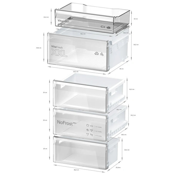 BOSCH Serie 4 KGN392LAF Frigorifero a libera installazione combinato 363 Litri Classe A Total No Frost Perfect Fit 203x60x66,5 cm Metal Look