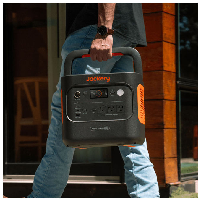 Jackery 21-0001-000267 Explorer 2000 v2 Stazione di Alimentazione Portatile 2042 Wh 2200 W 17,5 Kg colore Nero Arancione