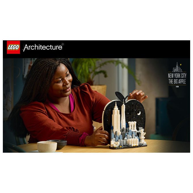 Lego 21066 Architecture New York City La Grande Mela Set Costruzioni per Adulti 1465 Pezzi colore Multicolore
