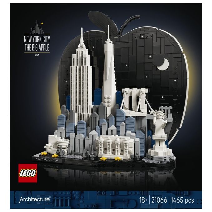 Lego 21066 Architecture New York City La Grande Mela Set Costruzioni per Adulti 1465 Pezzi colore Multicolore