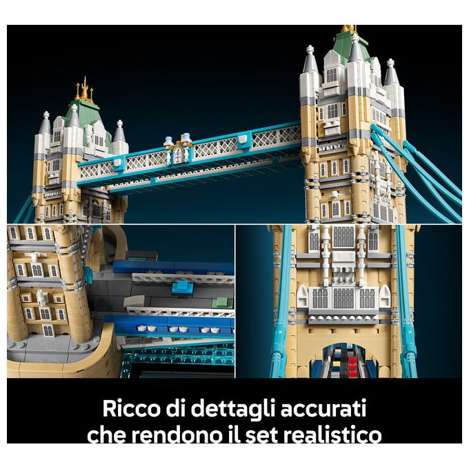 Lego 21067 Architecture Modello di Costruzione Ponte di Londra 3745 pezzi dimensioni 35x89x19 cm colore Multicolore