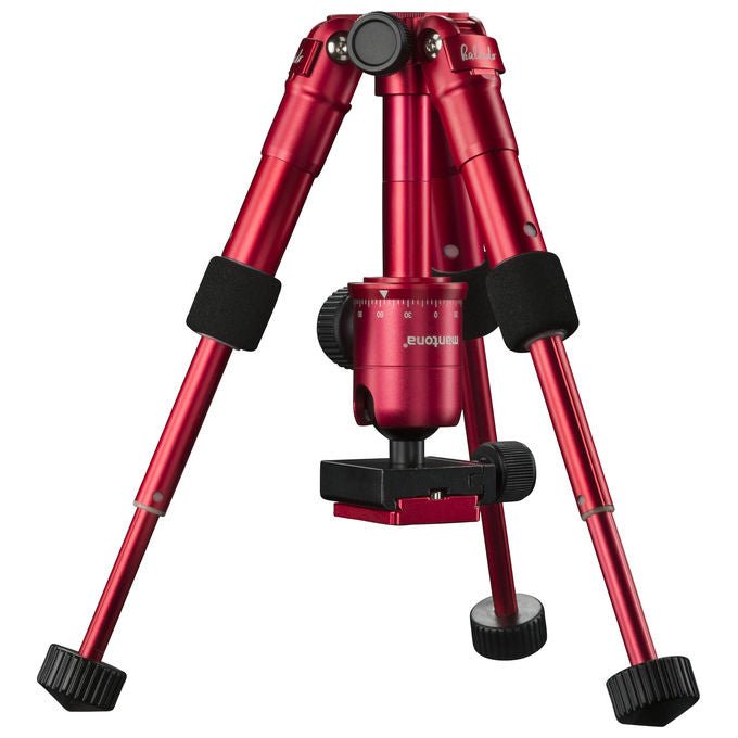 Mantona 21183 Kaleido Mini Treppiede da Viaggio con Testa a Sfera e Piastra a Sgancio Rapido Capacita' 5 Kg Altezza Max 49.5 cm colore Rosso Metallizzato