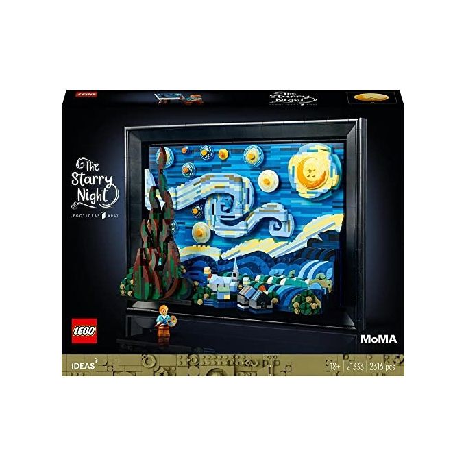 LEGO Ideas set costruzione 3D notte stellata di Van Gogh 2316 pezzi per adulti 21333