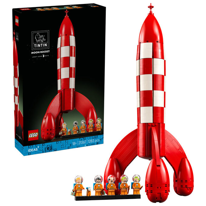 Lego 21367 LEGO Ideas Set da Costruzione Razzo Lunare di Tintin 1283 Pezzi 5 Minifigure colore Multicolore