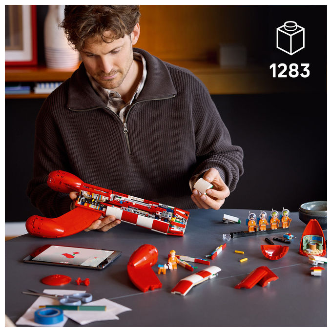 Lego 21367 LEGO Ideas Set da Costruzione Razzo Lunare di Tintin 1283 Pezzi 5 Minifigure colore Multicolore