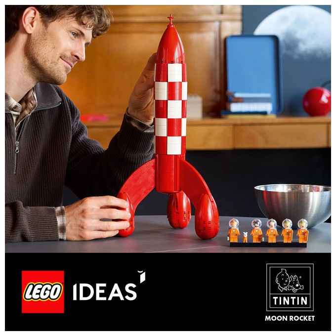 Lego 21367 LEGO Ideas Set da Costruzione Razzo Lunare di Tintin 1283 Pezzi 5 Minifigure colore Multicolore