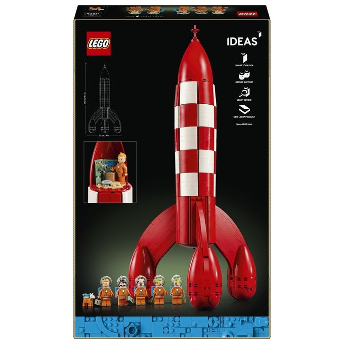 Lego 21367 LEGO Ideas Set da Costruzione Razzo Lunare di Tintin 1283 Pezzi 5 Minifigure colore Multicolore