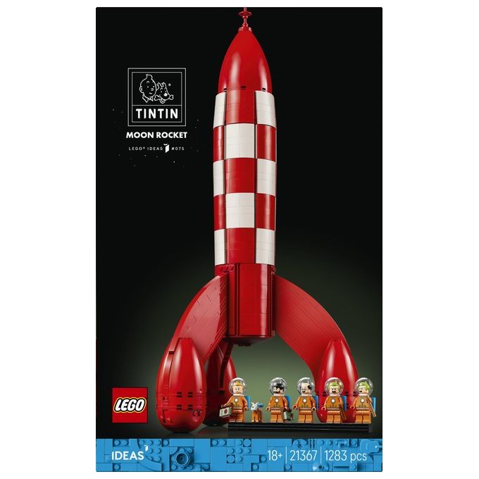 Lego 21367 LEGO Ideas Set da Costruzione Razzo Lunare di Tintin 1283 Pezzi 5 Minifigure colore Multicolore