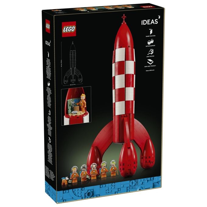 Lego 21367 LEGO Ideas Set da Costruzione Razzo Lunare di Tintin 1283 Pezzi 5 Minifigure colore Multicolore