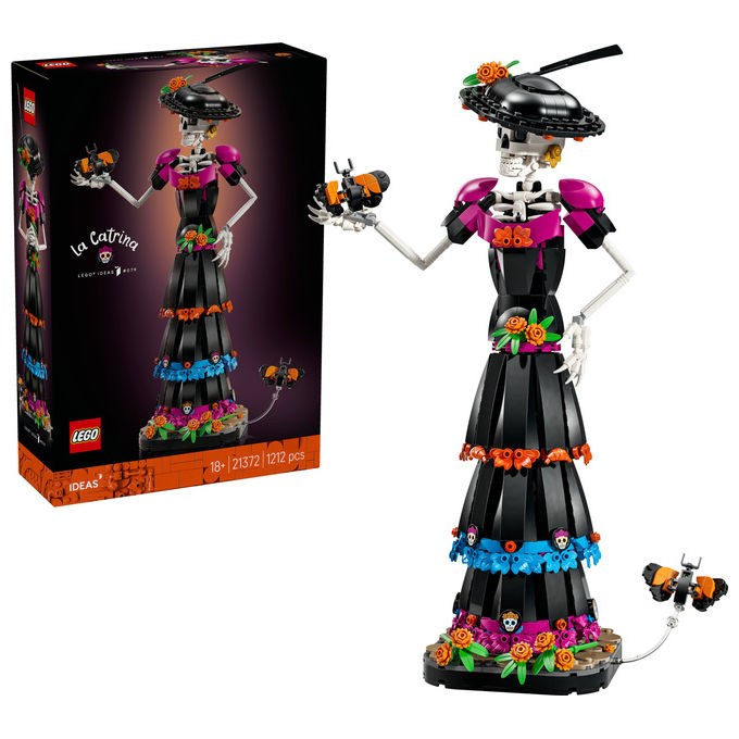 Lego 21372 LEGO Ideas Kit Modellismo per Adulti con Scheletro Fiori Finti e Farfalle Monarca 1212 pezzi colore Multicolore