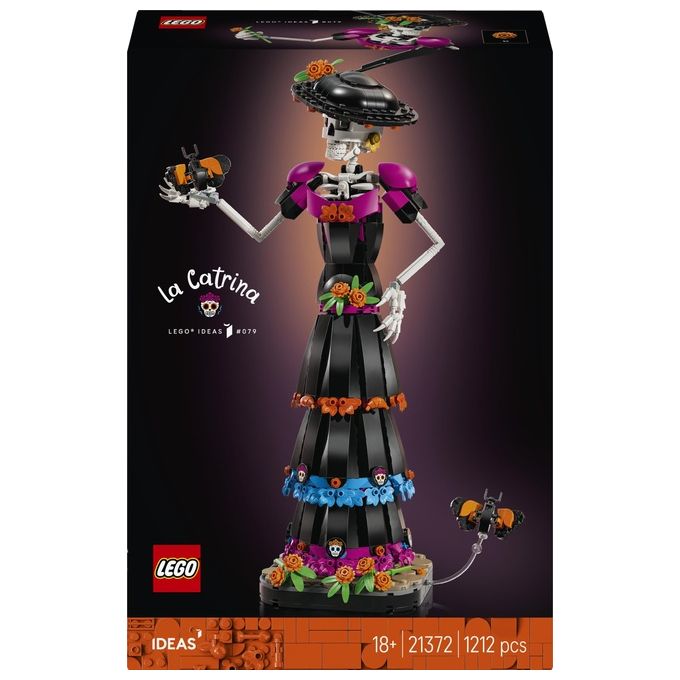 Lego 21372 LEGO Ideas Kit Modellismo per Adulti con Scheletro Fiori Finti e Farfalle Monarca 1212 pezzi colore Multicolore