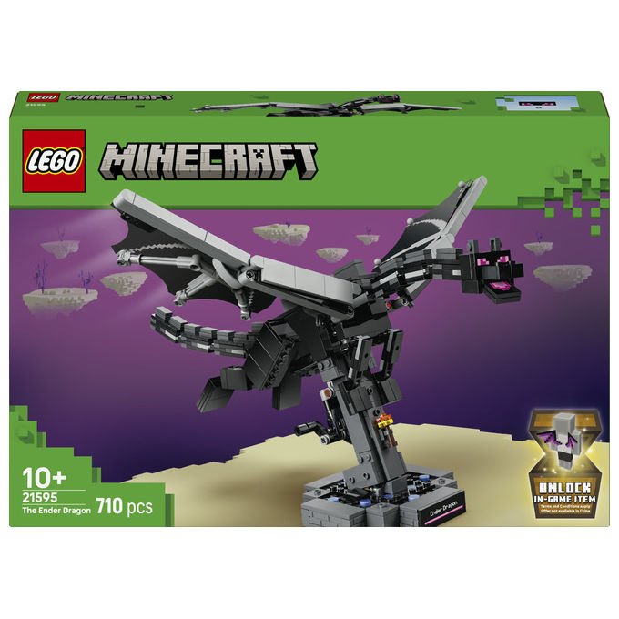 Lego 21595 Minecraft Drago dell'End Set da costruzione 710 pezzi ali mobili snodabile