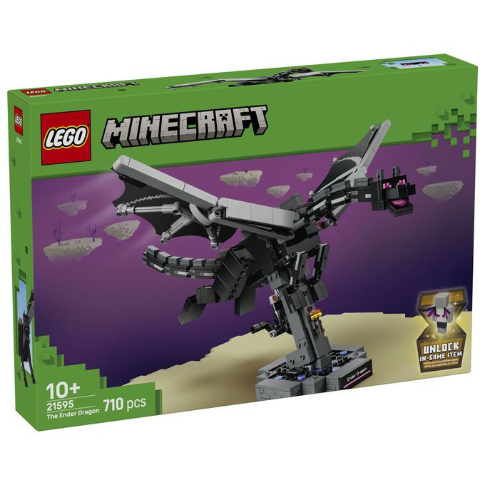 Lego 21595 Minecraft Drago dell'End Set da costruzione 710 pezzi ali mobili snodabile