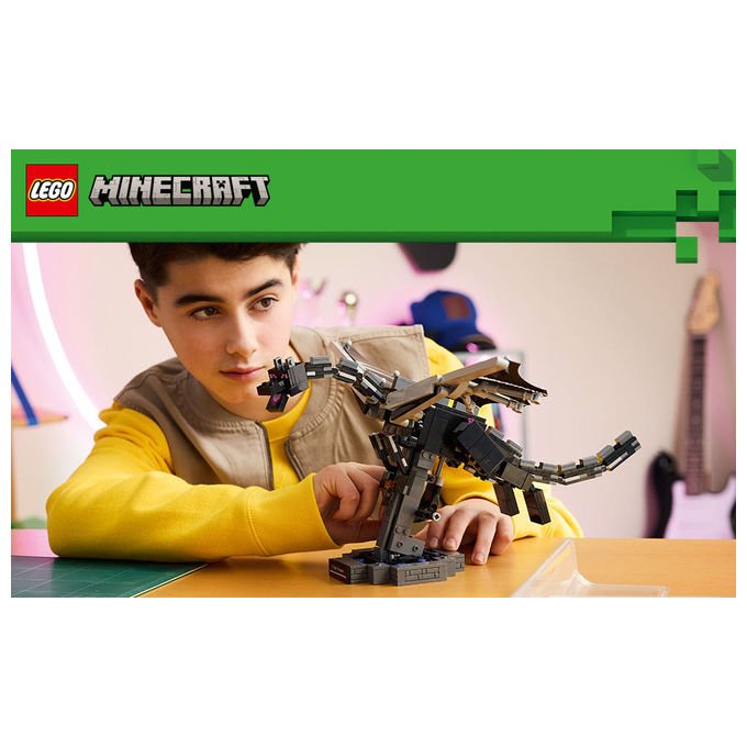 Lego 21595 Minecraft Drago dell'End Set da costruzione 710 pezzi ali mobili snodabile