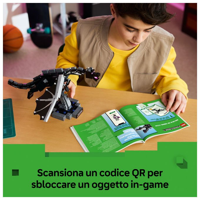 Lego 21595 Minecraft Drago dell'End Set da costruzione 710 pezzi ali mobili snodabile