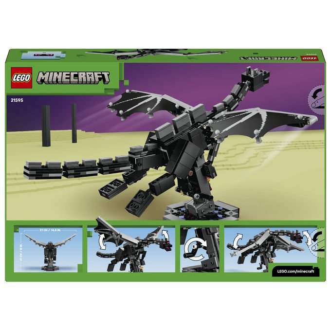 Lego 21595 Minecraft Drago dell'End Set da costruzione 710 pezzi ali mobili snodabile