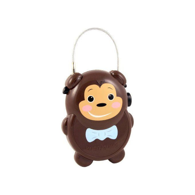 Buggygear Monkey – Lucchetto Retrattile Antifurto per Passeggino, Cavo in Acciaio Rivestito, Combinazione 3 Cifre, Universale