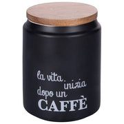 Barattolo caffe' 850 ml in gres coperchio in bamboo, Idee