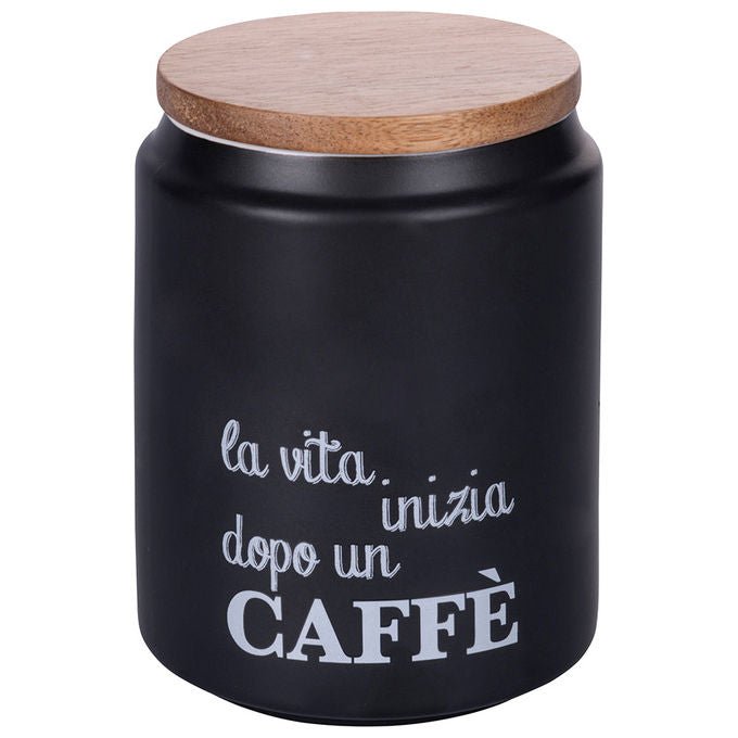 Barattolo caffe' 850 ml in gres coperchio in bamboo, Idee
