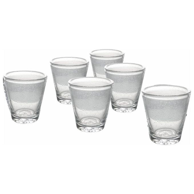 VDE TIVOLI 1996 Set 6 Cancun Bicchiere Acqua In Pasta Di Vetro Soffiato 300 Ml