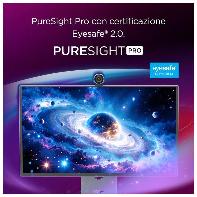 Lenovo 67E5RAC2EU Yoga Pro 27UD-10 Monitor 26.5'' QD-OLED 4K UHD 3840x2160 120Hz 0.03ms Webcam USB-C HDMI 2.1 DP 1.4 Altoparlanti 6x Dolby Atmos colore Nero