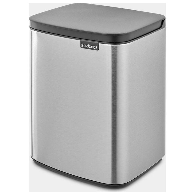 Brabantia 8710755222962 Bo Cestino 7L Acciaio Opaco con Chiusura Silenziosa Resistente alle Impronte Facile da Pulire colore Acciaio Opaco