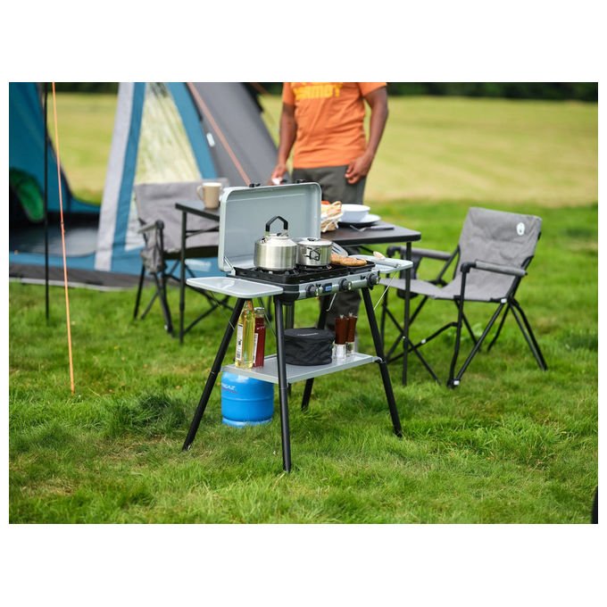 Campingaz 2213312 Stufa a griglia portatile 3 fuochi 2700 W accensione piezoelettrica colore Nero