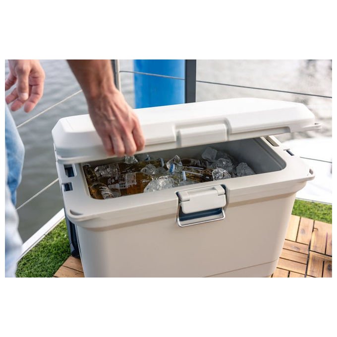 Coleman 2213912 Borsa Termica Pro 55 QT Capacita' 52 L Autonomia 5 giorni Ruote 2 Sistema di Drenaggio Antibatterico Colore Bianco