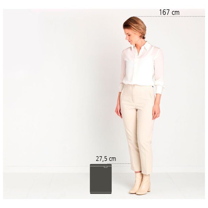 Brabantia 222344 Bo Waste Bin Pattumiera 4 L Acciaio con Apertura Laterale e Frontale colore Bianco