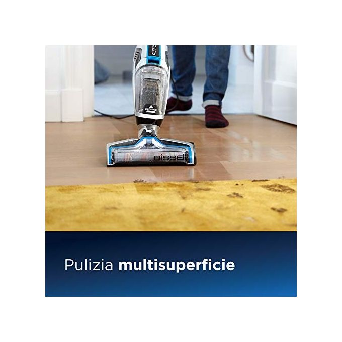 BISSELL 2225N CrossWave Pet Pro Aspirapolvere Lavapavimenti Multifunzione 3-in-1 Potenza 560 Watt Capacita' 0,82 Litri Titanio e Bosanova Blu