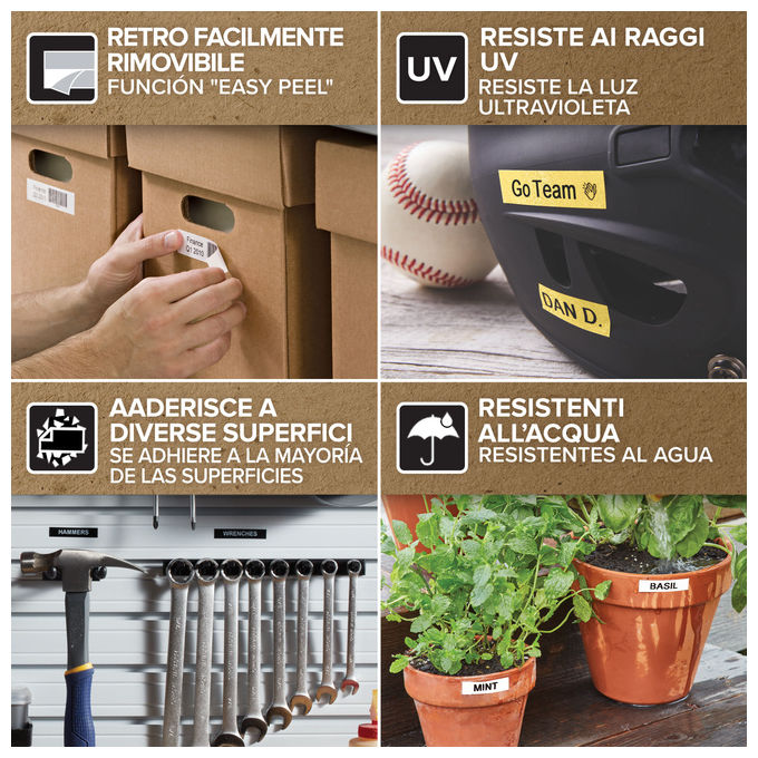Dymo 2231632 D1 Etichette Originali Autoadesive Nere su Bianco 12 mm x 7 m per LabelManager 20 Pezzi colore Bianco