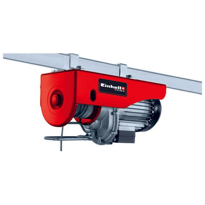 Einhell Paranco Elettrico TC-EH 500-18 Sollevamento fino a 500 Kg con Funzione di Sicurezza e Fissaggio Doppio