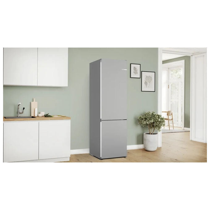 BOSCH Serie 4 KGN392LAF Frigorifero a libera installazione combinato 363 Litri Classe A Total No Frost Perfect Fit 203x60x66,5 cm Metal Look