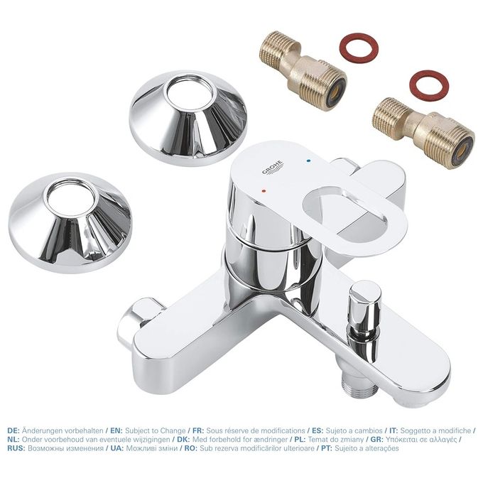 Grohe Rubinetto Miscelatore Monocomando da Parete per Vasca da Bagno Cromo Lucido Starlight Start Loop