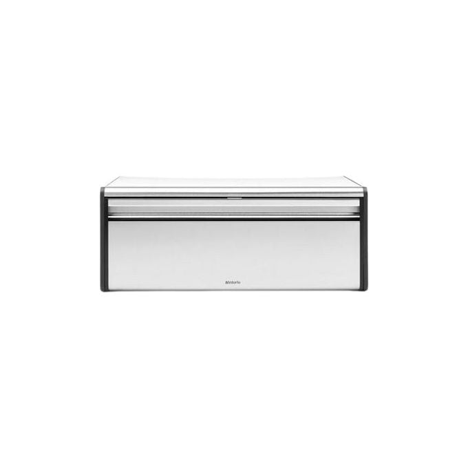 Brabantia 236709 Portapane con Apertura a Ribalta Acciaio 18 L Chiusura Magnetica Maniglia Grande Fondo Bugnato colore Acciaio